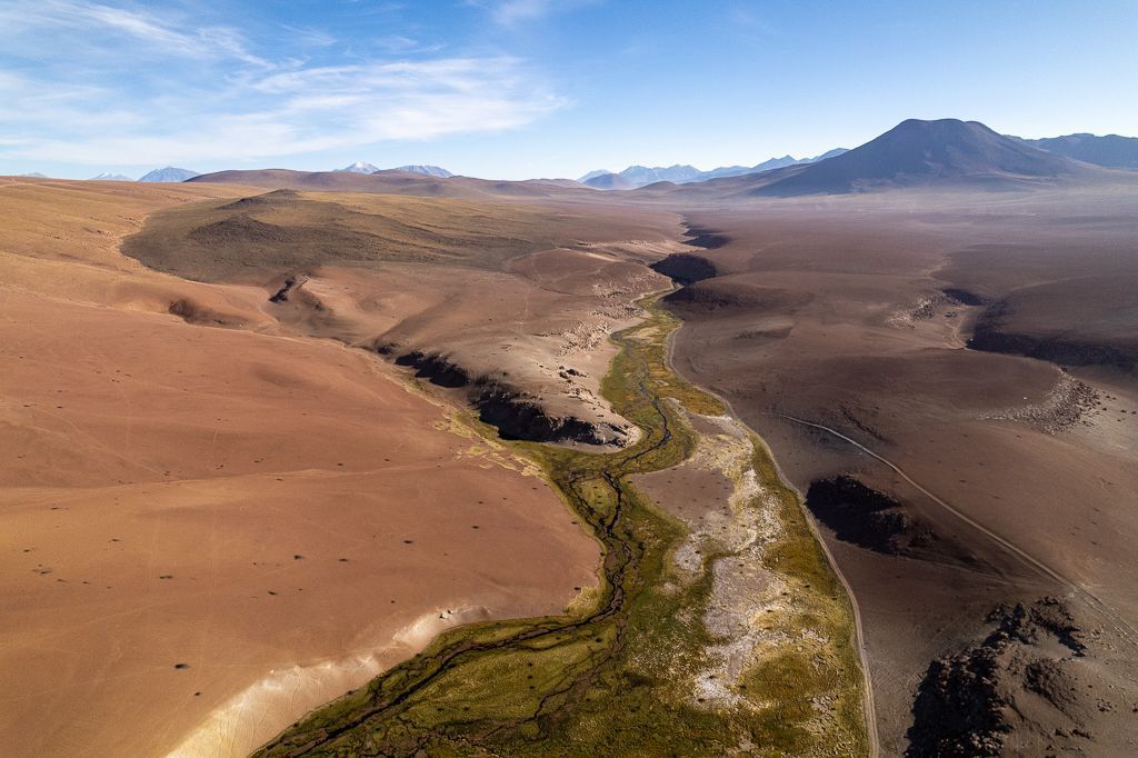Vistas del Bofedal Putana a vista de drone