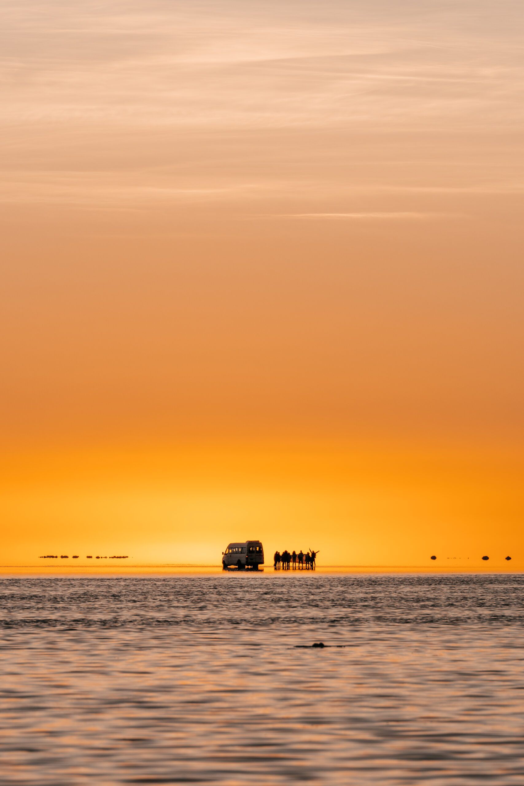 Atardecer en el Salar de Uyuni, Bolivia