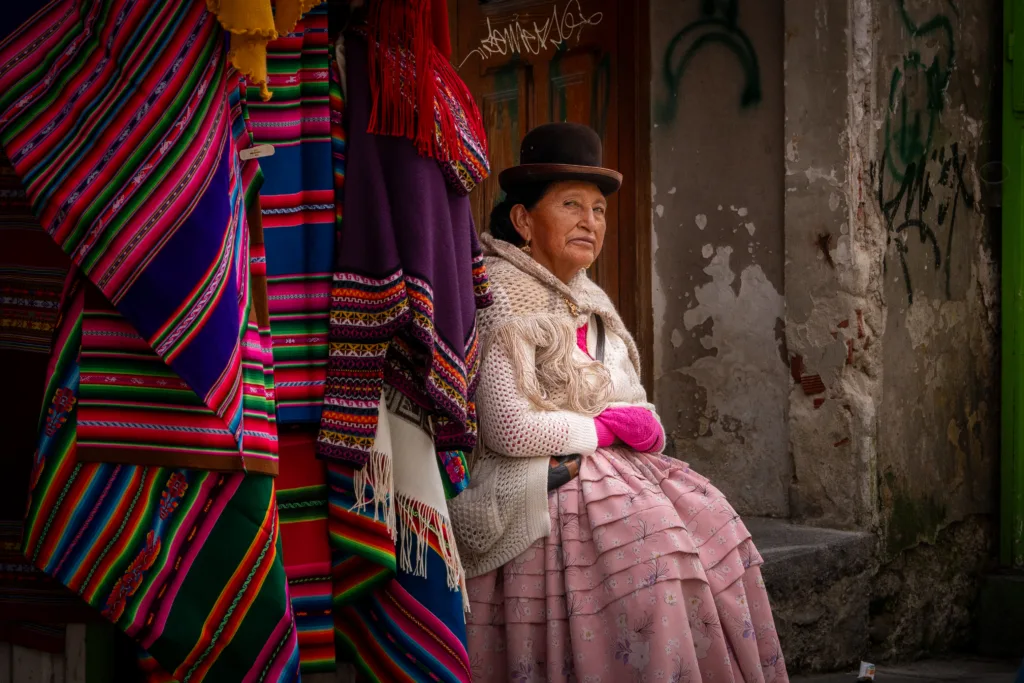Cholita en La Paz, Bolivia