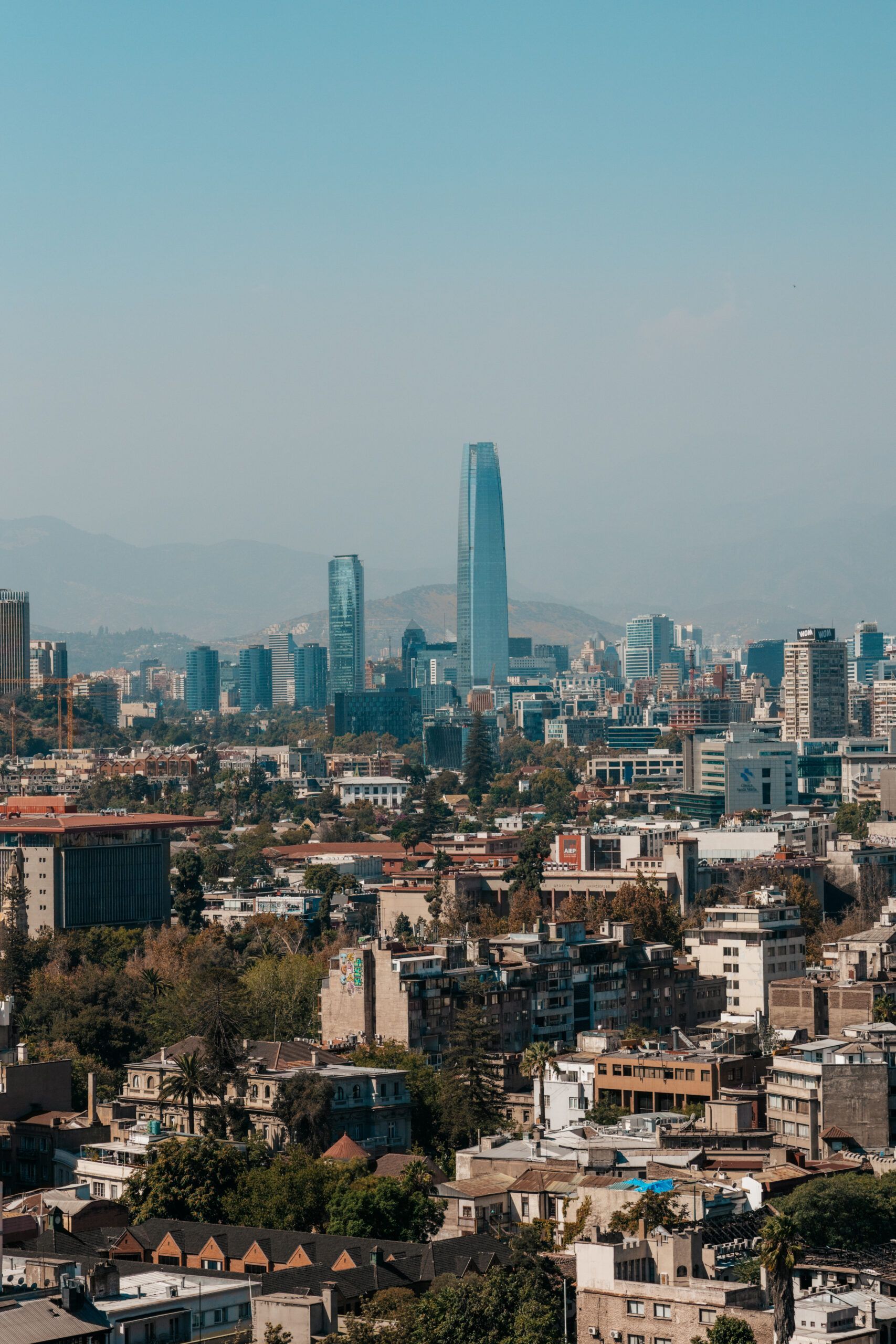 Vistas desde el Cerro Santa Lucía en Santiago de Chile