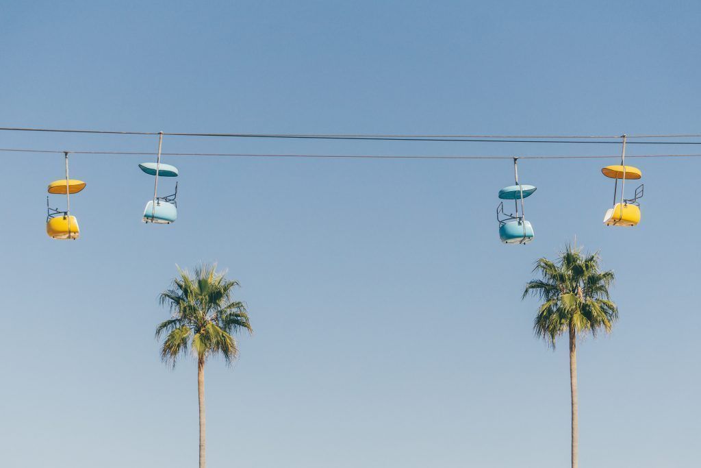 Teleférico en Cartel Beach Boardwalk en Santa Cruz