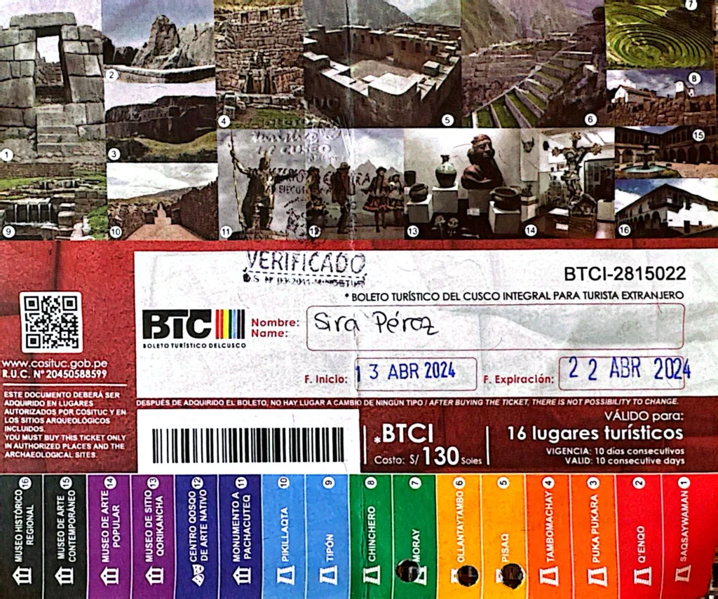 Boleto turistico del Cusco